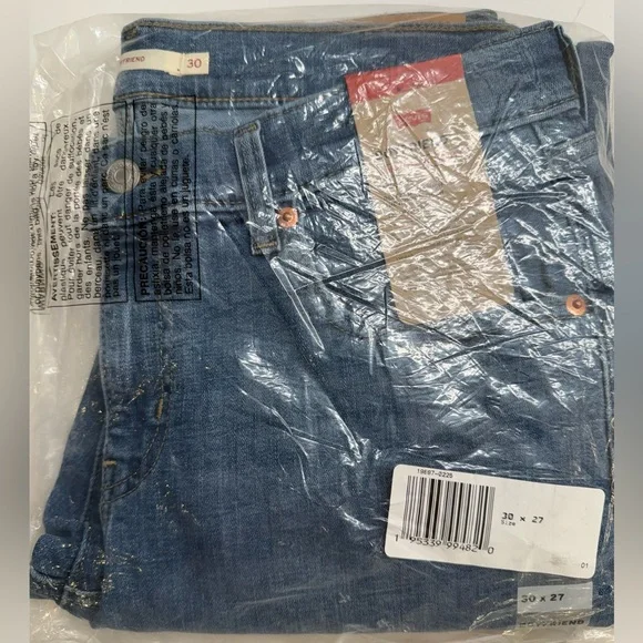 ✨ NWT Levi’s Boyfriend Mid Rise Jeans — Lapis Gem Medium Wash 30 x 27 - Picture 8 of 9